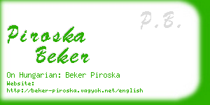 piroska beker business card